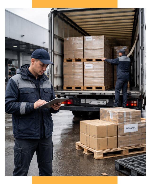 Доставка грузов из Беларуси от 15390 р. логистика СетСервис-Врх